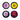 LED-Untersetzer – 4er-Set bunte Blumen rund