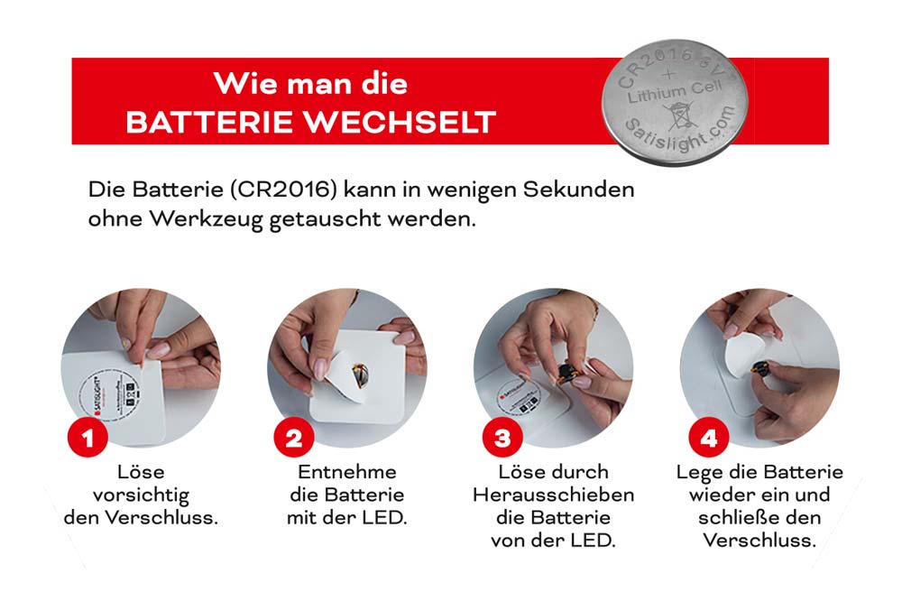 LED-Untersetzer – 4er-Set Marmor weiß-gold – Satislight24